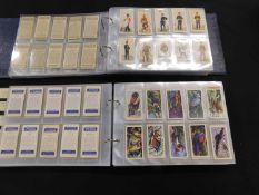 3 Boxes: large collection of cigarette cards in 2 old albums and 5 modern albums plus various