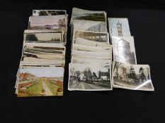 Box: Circa 230 assorted picture postcards as removed from 2 old albums including some East Anglia
