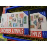 Box: Stanley Gibbons stamps of the world 2020 catalogue, 6 vols complete + Stanley Gibbons British