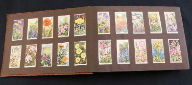 Box: old cigarette card album with various sets and part sets + packet of oddments etc