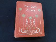 Old postcard album circa 110 assorted picture postcards including a good quantity of Great War and