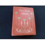 Old postcard album circa 110 assorted picture postcards including a good quantity of Great War and