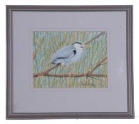 Frederick T. Searle (British, 20th Century), Herron, watercolour, signed, framed and glazed
