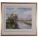 William Garfit RBA (British, Contemporary), Fishing landscape, signed limited edition print, no.