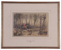 G A Short (British, 19th century), 'The Badsworth Hunt 1023', watercolour, signed, 9x11ins. Framed.