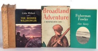 Quantity of 5 books wildlife and ornithological interest to include “Fisherman fowler” 1st edition