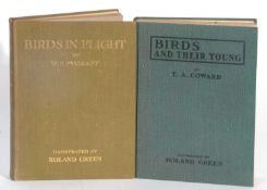 Two books, Ornithological interest – “Birds and their young” 1st edition 1923 by T.A. Gward includes