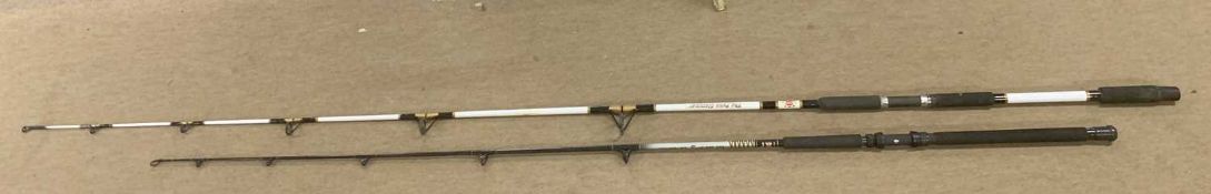 Two modern fishing rods including 2 part penn – the penn slammer graphite composite rod approx.