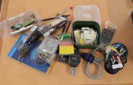 Quantity of fishing tackles, fishing line wire, line spools, hooks and floats etc