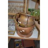 COPPER COAL BUCKET TOGETHER WITH A DOUBLE HANDLED JARDINIERE