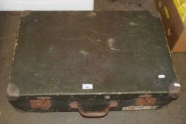 SUITCASE CONTAINING VARIOUS ASSORTED GLASS DECANTERS, VASES AND OTHER ITEMS