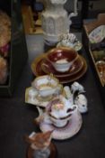 MIXED LOT: VARIOUS TEA WARES, ASSORTED ORNAMENTS AND OTHER ITEMS
