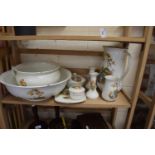 FLORAL DECORATED WASH STAND AND DRESSING TABLE SET