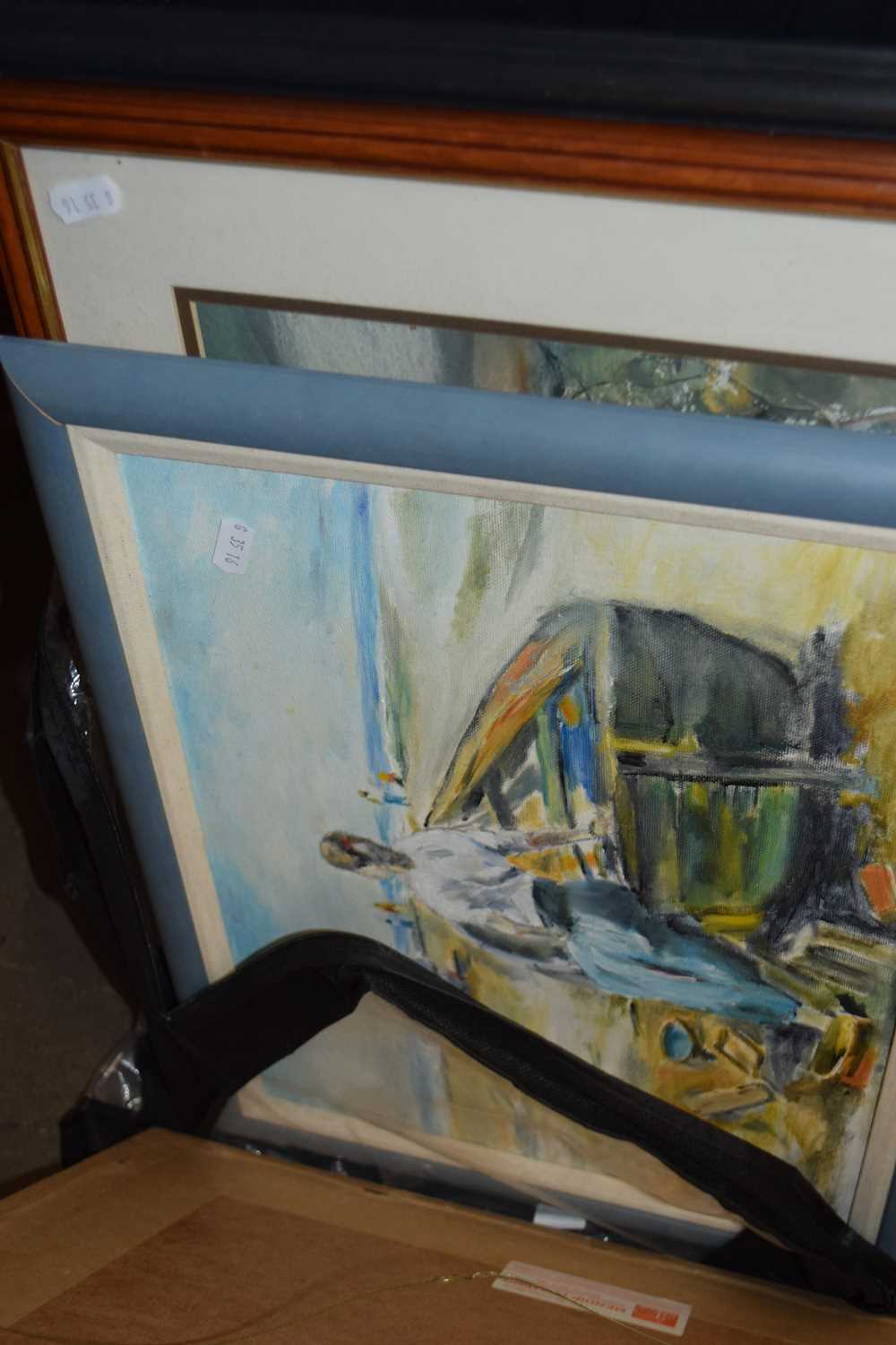MIXED LOT: VARIOUS ASSORTED WATER COLOURS, OILS AND PRINTS - Image 2 of 4