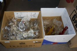 TWO BOXES OF VARIOUS ASSORTED MIXED GLASS WARES