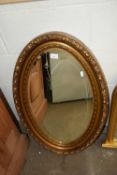 OVAL BEVELLED WALL MIRROR AND GILT FINISH FRAM