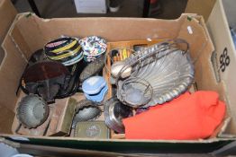 BOX OF VARIOUS ASSORTED CUTTLERY, SILVER PLATED WARES AND OTHER ITEMS