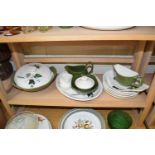 QUANTITY OF PALISSY SHADOW ROSE TABLE WARES