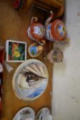 MIXED LOT: JAPANESE TEA WARES, VARIOUS COLLECTORS PLATES AND OTHER ITEMS