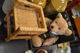 HARRODS ANNUAL BEAR AND ACCOMPANYING WICKER SEAT