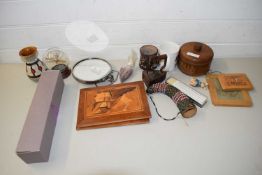 MIXED LOT: VARIOUS ASSORTED ITEMS TO INCLUDE INLAID PICTURES, FOLDING DRESSING TABLE MIRROR, VARIOUS