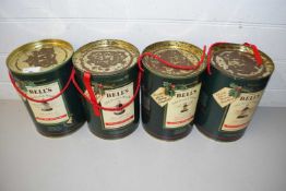 BELLS WHISKEY - FOUR VARIOUS WADE DECANTERS IN ORIGINAL BOXES, CHRISTMAS EDITIONS, FULL
