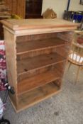 WAXED PINE BOOKCASE CABINET WITH ADJUSTABLE SHELVES