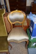 CABRIOLE LEGGED DINING CHAIR WITH GILT PAINTED FRAME