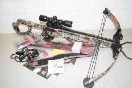 ENFORCER CROSS BOW WITH TELESCOPIC SIGHT AND CAMOUFLAGE FINISH