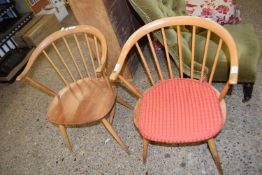 PAIR OF ERCOL BOW AND STICK BACK DINING CHAIRS