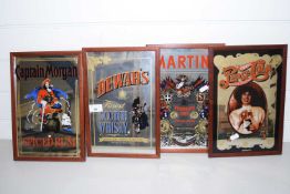 FOUR SMALL REPRODUCTION PUB MIRRORS