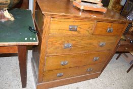 LATE VICTORIAN OAK FIVE DRAWER CHEST