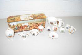 COLLECTION OF VARIOUS CRESTED CHINA WARES