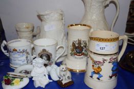 MIXED LOT: VARIOUS ROYALTY COMMEMORATIVE MUGS AND OTHER ASSORTED CERAMICS