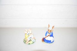 BESWICK KITTY MACBRIDE MODEL "JUST GOOD FRIENDS" TOGETHER WITH A DOULTON MRS BUNNIKINS FIGURE (2)