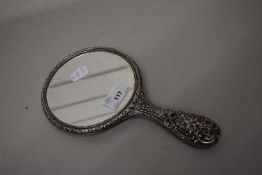 SILVER BACKED DRESSING TABLE HAND MIRROR