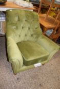 MODERN GREEN BUTTON UPHOLSTERED ARM CHAIR FROM SOFASOFA
