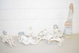 COLLECTION OF VARIOUS LLADRO STYLE BALLERINAS, FURTHER MODEL GEESE AND OTHERS