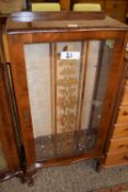 EARLY 20TH CENTURY SERPENTINE FRONT CHINA DISPLAY CABINET