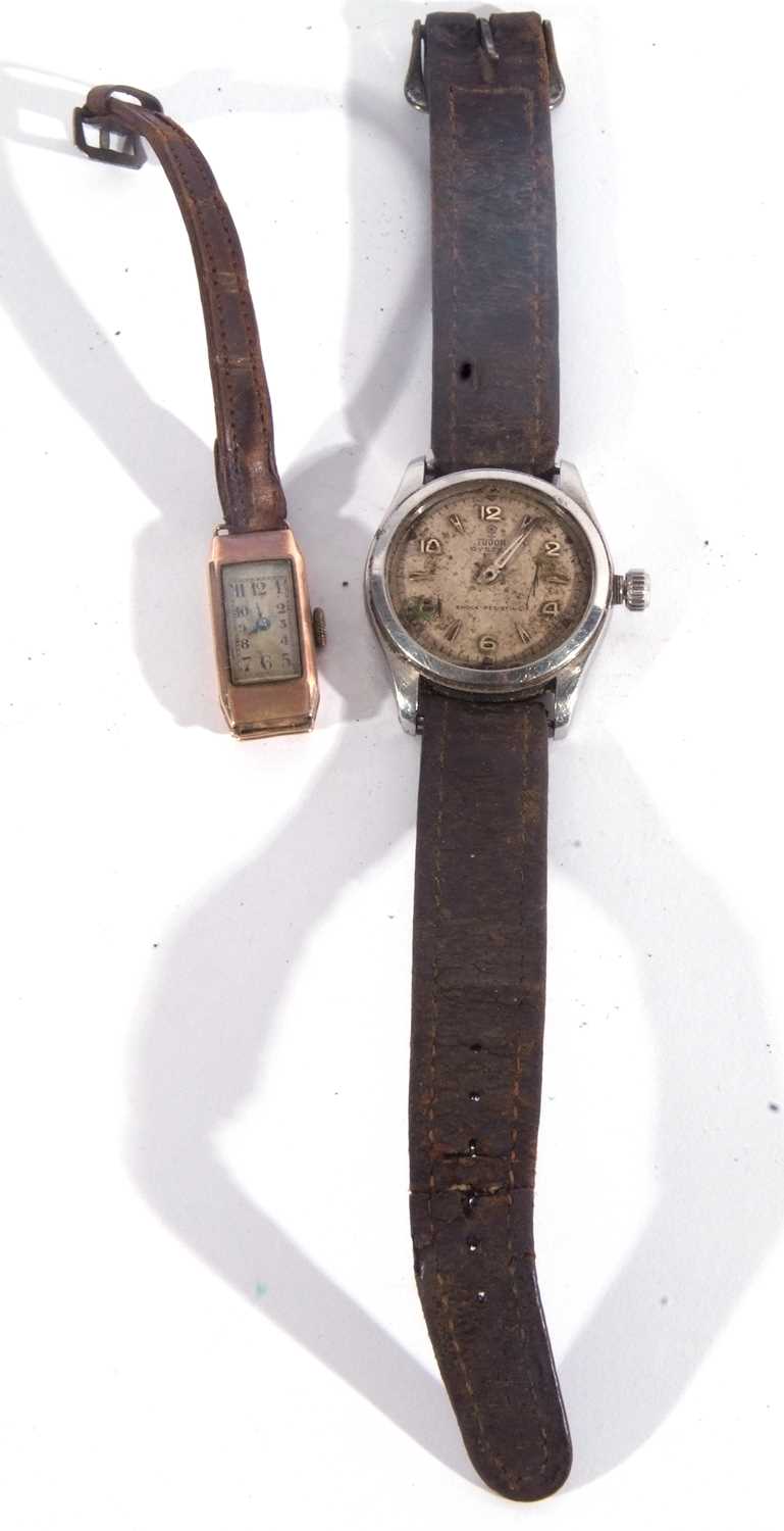 A vintage Gents Tudor wrist watch along with a 9ct gold ladies cocktail watch. The Tudor has a - Bild 2 aus 7