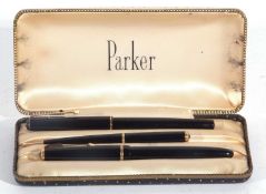 Boxed Parker 17 fountain pen, Parker No 3 pencil, together with a Parker Junior fountain pen