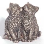 Modern sterling silver resin filled cat figure, marked with initials C.A (Country Artist)
