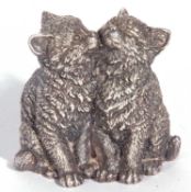 Modern sterling silver resin filled cat figure, marked with initials C.A (Country Artist)