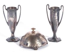 Mixed lot to include antique and WMF, silver plated counter bell together with a pair of arts and