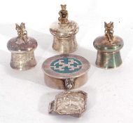 Mixed lot to include three Elizabeth II silver tooth fairy keep sake boxes each with personalised