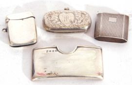 Mixed Lot to include Edwardian silver double soveriegn case, foliate chased and engraved around a