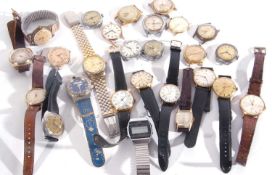 A mixed lot: various wrist watches including makes such as Timex, Excalibur and Given (a/f)
