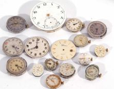 Mixed lot of wristwatch movements and a pocket watch movement, the maker of the pocket watch