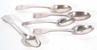 Mixed lot including four Victorian fiddle pattern teaspoons together with a Georgian old English