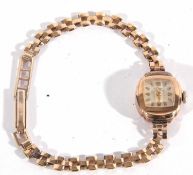 A 9ct gold ladies Avia cocktail wristwatch. The watch has a manually crown wound 15 Jewel
